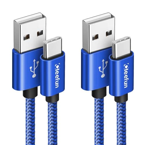 Image of CLEEFUN USB A to USB C Cable 1m 2Pack, USB to Type C Charger Cable, 3A Fast Charging USBC Lead for Samsung Galaxy S25 S24 S23 S22 S21 S20 Plus, A53 A55 A15 A25, Durable & High-Speed Charging