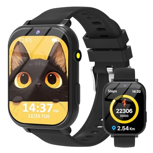 Image of clleylise Kids Smart Watch for Boys Girls - Smart Watch for Kids Fitness Watch with 18 Fun Games, 8MP Camera, Step Counter & Sleep Monitoring, Alarm, Flashlight, for Girls Boys (Black)
