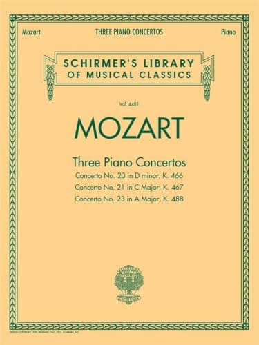 Image of Mozart W A Three Piano Concertos 2Pf4Hands K466, K467 & K488 Pfduet Bk: Schirmer Library of Classics Volume 4481 Two Pianos, Four Hands (Schirmer's Library of Musical Classics)