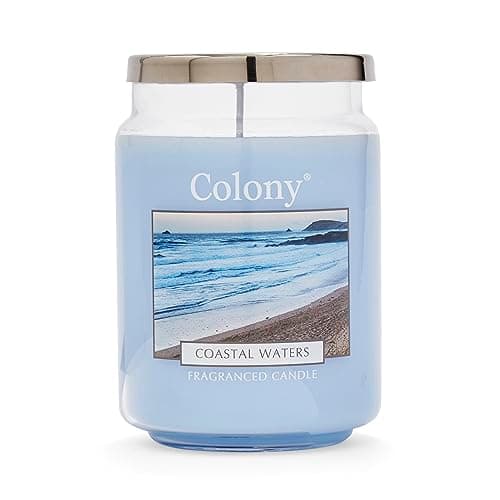 Image of Wax Lyrical, Colony Coastal Waters Large Candle, Burn Time of Up 100 Hours, Blue