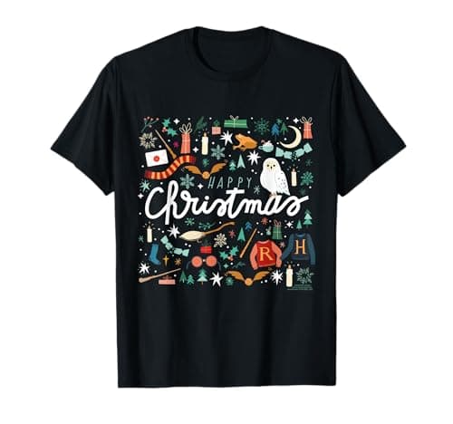 Image of Harry Potter Happy Christmas Collage T-Shirt