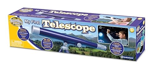 Image of Brainstorm Toys My First Telescope – 20x to 40x Magnification with Lightweight Table-Top Tripod, Perfect Beginner Telescope for Kids, STEM Educational Astronomy Toy