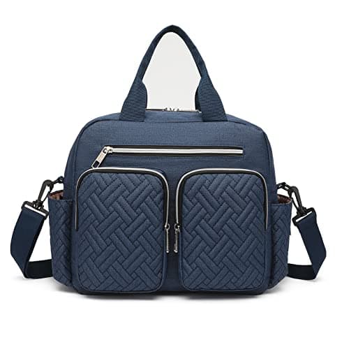 Image of Kono Baby Changing Bag, Multifunction Nappy Bags, Hospital Maternity Tote Handbag, Diaper Messenger with Stroller Straps and Insulated Pockets, for Mum and Dad