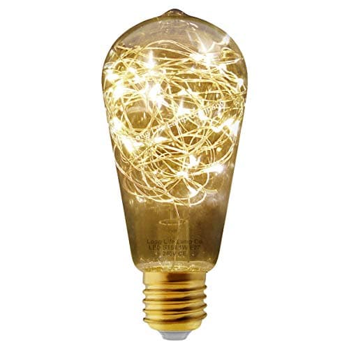 Image of Long Life Lamp Company 1w ST58 LED Industrial Decorative Light Bulb Coloured Fairy String Filament E27 (Warm)