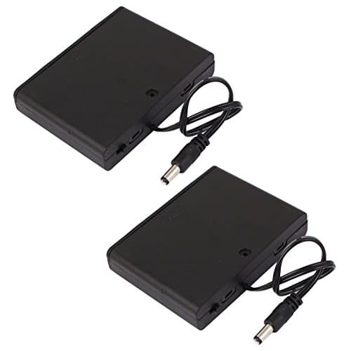 Image of sourcingmap 2pcs 9V 6 x AA Battery Switched Holder DC 2.1mm Connector Enclosed Case Box Wire Lead