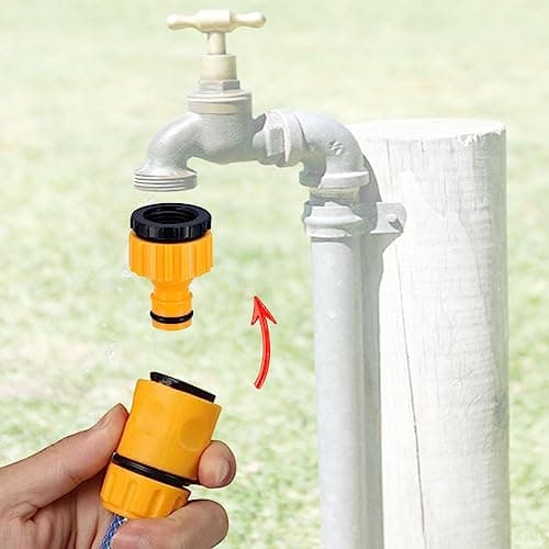 Image of Threaded Tap & Hose Connector,Hose Tap Connectors 1/2 Inch and 3/4 Inch 2in1 Faucet Adapter,1/2 Inch Garden Hose Quick Connector,for Car Washing & Hose Connection(Quick Connector+2-in-1 Tap Connector)