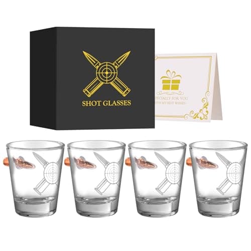 Image of Personalised Glass Shot Glasses, 60ml Heavy Base Shot Glass, Set of 4 with Gift Box, for Alcohol Shots, Vodka, Expresso, Tequila & Dessertsor Durable and Reusable Shot Glasses for Home, Bars & Party