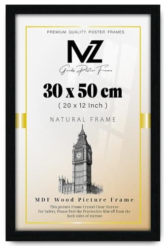 Image of MZ GOODS | Classic (30 x 50 CM) Picture Frame 12" x 20" Poster Frame - Black Picture Frame for Posters 300 x 500 mm Frame [ Black ]