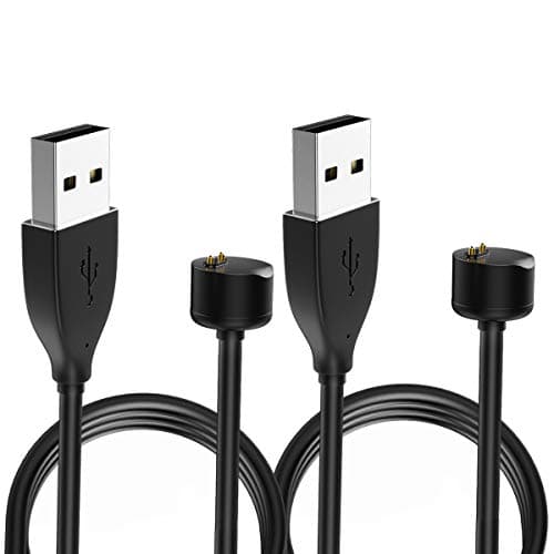 Image of MoKo 2-PACK Charger Compatible with Xiaomi Mi Band 7/6/5/Amazfit Band 5, Portable Magnetic Replacement Charging Dock Station Cradle with 3.3FT/1M USB Charge Cable Cord - Black