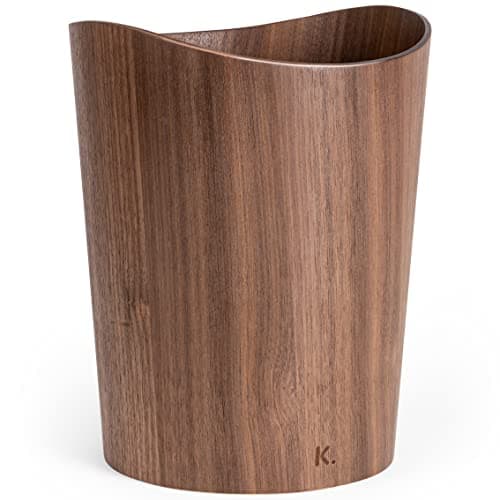 Image of Kazai. Real Wood Waste Paper Bin Börje | Wooden Paper Basket for Office, Kids' Room, Bedroom and more | 9 liters | Walnut