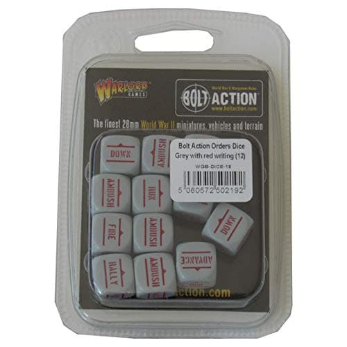 Image of Warlord Games Order Dice for Bolt Action (Grey with Red Writing)