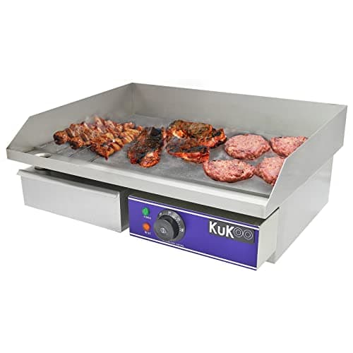 Image of Commercial Griddle Plate 2.5kw Countertop Electric Fryer Stainless Steel 50cm Kitchen Hotplate Egg Bacon BBQ Grill | 220V
