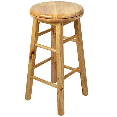Image of Chef Vida Modern 360° Swivel Breakfast Bar Stool for Kitchen Counters, Natural Wood