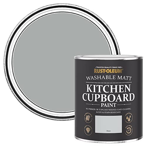 Image of Rust-Oleum Light Grey Kitchen Cupboard Paint in Matt Finish - Dove 750ml