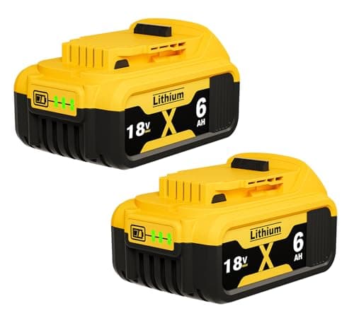 Image of 6.0Ah/6000mAh Li-Ion Battery Compatible with Dewalt 18V Battery DCB184 DCB200 DCB180 DCB182 DCB181 DCB201 DCB204 DCB183 DCB185 DCB203, Replacement Batteries with LED Indicator (2 Pack)