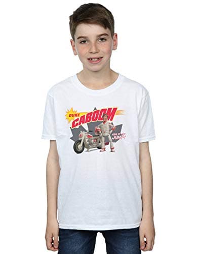 Image of Disney Boys Toy Story 4 Duke Caboom King of The Jump T-Shirt White 5-6 Years