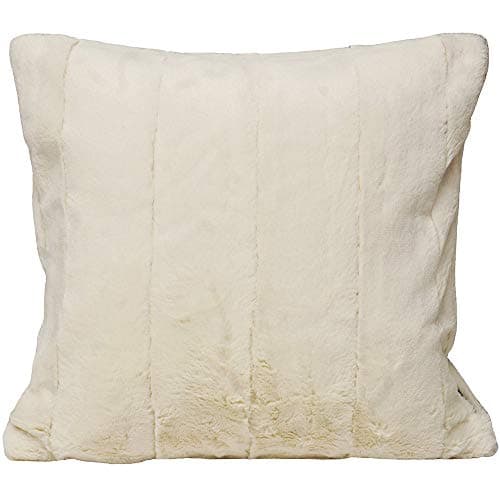 Image of Paoletti Empress Cushion Cover – Soft Faux Fur Velvet Decorative Cushion Case with Concealed Zip for Elegant Home Styling (Cream - 45x45cm)
