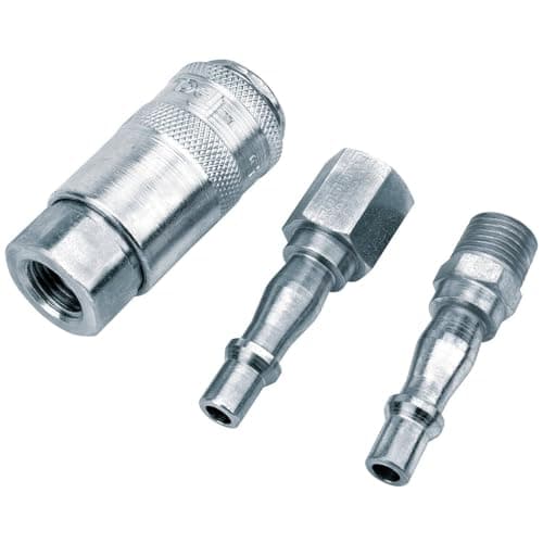 Image of Draper 1/4" BSP PCL Air Coupling Set | 3 Piece Air Line Compressor Fittings | 37844