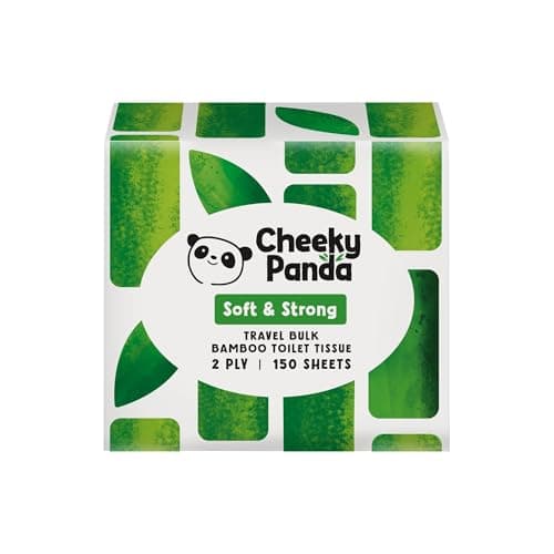 Image of The Cheeky Panda – Bamboo Travel Toilet Tissue Paper | Pack of 150 Sheets (2-Ply) | Hypoallergenic, Eco-Friendly, Super Soft, Strong & Sustainable - Packaging May Vary