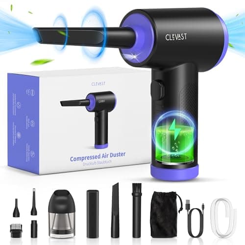 Image of CLEVAST Compressed Air Duster Cleaner for PC, 3-Speed Electric air Duster with LED Light, Air Blower Cleaner for Laptop, Keyboard, Electronics, Replaces Compressed Air Can