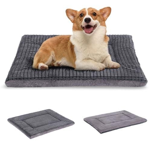 Image of BVAGSS Dog Bed Mat,Reversible Dog Crate Pad, Memory Foam Dog Beds, Soft Warm Pet Cushion for Small Medium Dogs, Washable Pet Sleeping Mattress Kennel Bed Pad XH079 (76x50x4 cm,Light Grey)