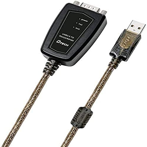 Image of DTECH USB to RS485 or RS422 Serial Communication Port Converter Adapter Cable with CP2102 Chip Terminal Board LED Lights Ferrite Core for Windows 11 10 8 7 XP Mac (5ft)