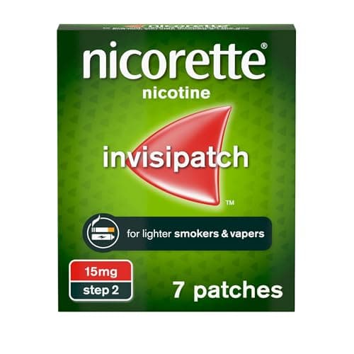 Image of Nicorette InvisiPatch, Nicotine Patches Step 2, 15mg, 7 count, Effective and discreet Stop Smoking and Stop Vaping Aid, Nicotine Patches to Beat Cravings & Withdrawal Symptoms (Quit Smoking or Vaping)