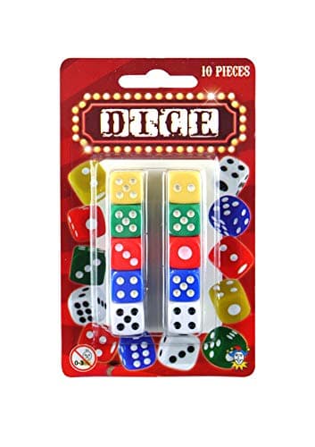 Image of Henbrandt 10 Pack Six-Sided Coloured Dice with Rounded Edges 14mm Smooth Rolling D6 Game Dice Set Dice Maths Resource for Family Gameplay, DND, Ludo, Bunco, Farkle and Tenzi