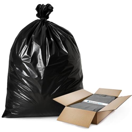 Image of Nationwide Paper 200 Medium Duty Black Bin Bags – Extra Strong, Leak-Proof Refuse Sacks, Tear-Resistant Garbage Liners for Commercial, Home & Outdoor Waste (18x29x39 Inches)