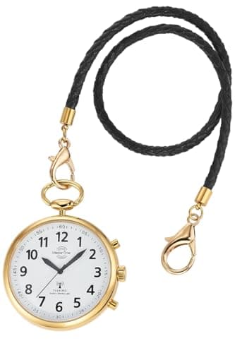 Image of Master Time MTGA-10939-12M Radio Quartz Talking Unisex Watch Analogue with Leather Strap, gold, Classic