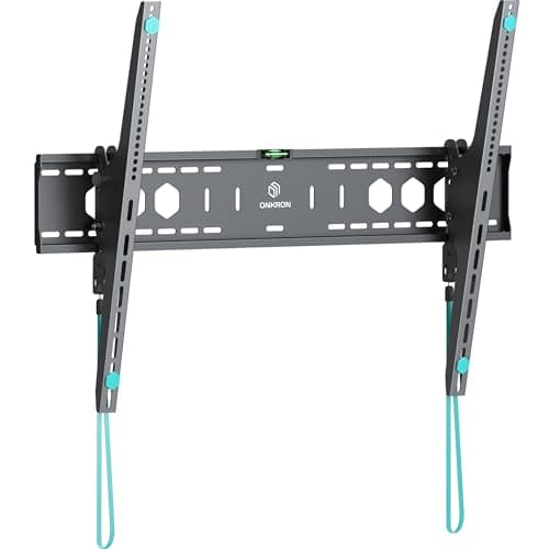 Image of ONKRON Heavy Duty TV Wall Bracket for 60-110 Inch Screen up to 120 kg, Low Profile Tilting TV Bracket, Universal Television Mount VESA 200x200-900x600, Flush Television Wall Mount Black UT12-B