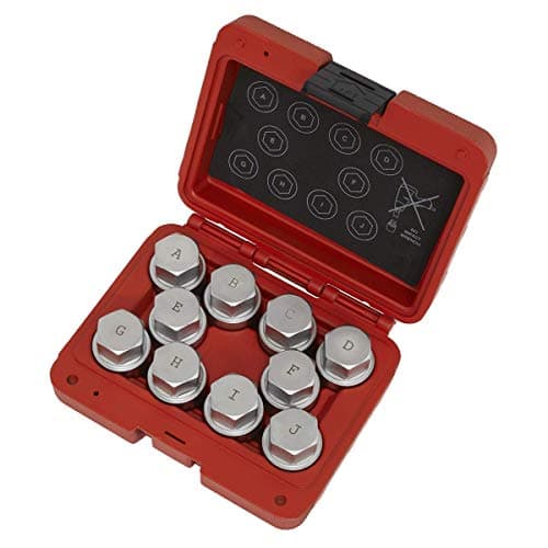 Image of Sealey Locking Wheel Nut Key Set, 10pc - Land Rover - SX222