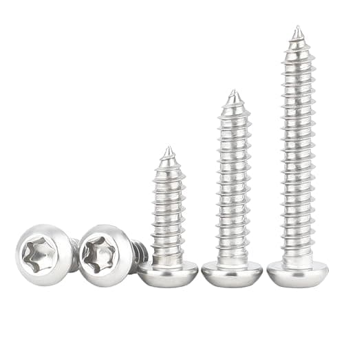 Image of Qrity 100 Pcs Self Tapping Screws, M4x14mm Torx Pan Head Sheet Metal Fasteners, Stainless Steel Round Head Self Drilling Screw for Furniture, Metal