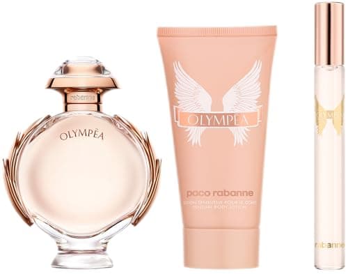 Image of Paco Rabanne Olympea Eau de Parfum 50ml Gift Set 2024 (Contains 50ml EDP, 75ml Body Lotion and 10ml Travel Spray)