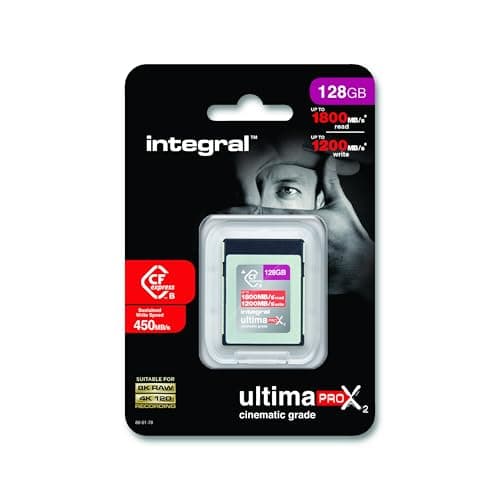 Image of Integral 128GB CFexpress Memory Card Type B 2.0, 8K RAW & 4K 120 FPS 1800MB/s Read, 1200MB/s Write Speed, 450MB/s Sustained Write Designed for the Cinematographer and Professional Photographer
