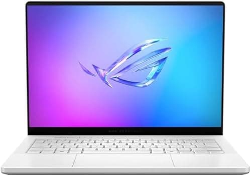 Image of ASUS ROG Zephyrus G14 Latest 2025 14" 3K OLED 120Hz Gaming Laptop Copilot+ PC AMD Ryzen AI 9 HX 32GB RAM NVIDIA RTX 5070 Ti 1TB SSD Windows 11 Platinum White