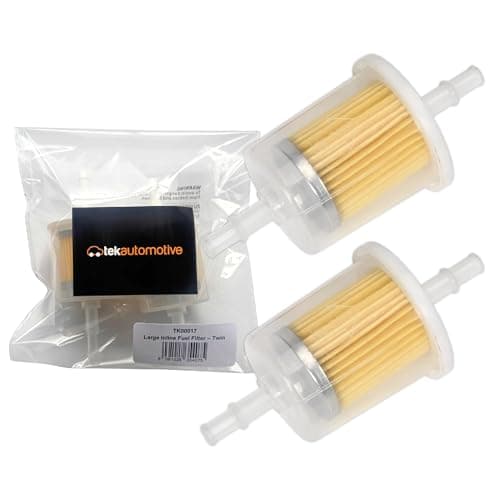 Image of Tek Automotive Large Inline Fuel Filter Twin Pack - Universal for 6mm & 8mm Fuel Lines, Suitable for Cars, Quad Bike, Motorcycle, Lawnmowers, Generators, Forklifts & More