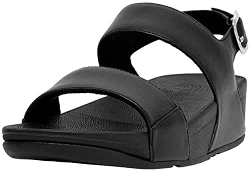 Image of Fitflop Women's Lulu Leather Wedge Sandal, All Black, 8 UK