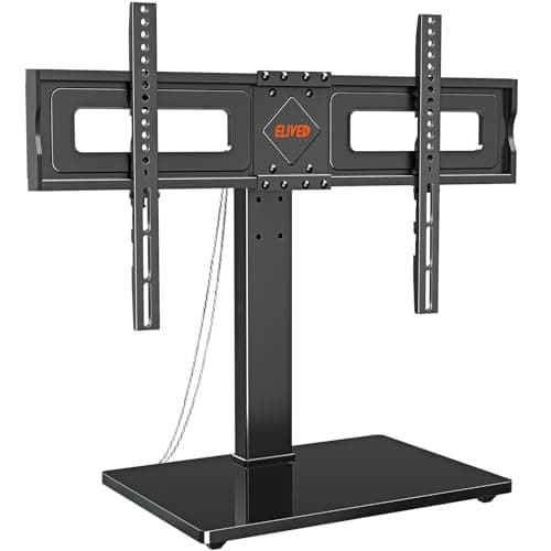 Image of ELIVED Swivel Table Top TV Stand for most 37"-70" TVs with Max VESA 600x400mm up to 40KG, Height Adjustable TV stand for Plasma, LCD, LED, OLED Flat/Curved TVs, Universal Table Top TV Stand EV017