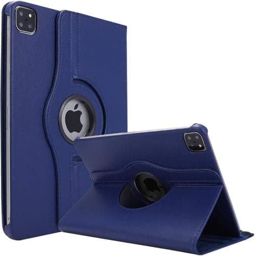 Image of World biz Rotating Case for iPad Pro 12.9-Inch (6th/5th/4th Generation 2022/2021/2020) 360 Degree Swiveling Stand Protective Folio Leather Smart Cover, Auto Sleep/Wake (Navy)