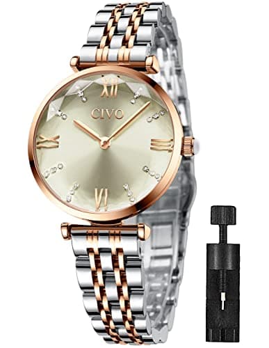 Image of CIVO Women Watches Ladies Stainless Steel Minimalist Waterproof Wrist Watch Dress Elegant Casual Classic Business Analog Watches for Women Ladies Girls with Grey Dial
