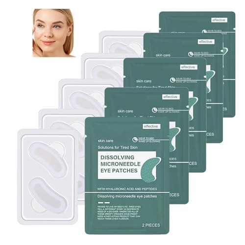 Image of 10PCS Dissolving Microneedle Eye Patches-Nano Microneedle Eye Patch,Hydrating Gel Eyes Mask with Hyaluronic Acid & Peptides,Eye Patches for Dark Circles, Fine Line & Puffy Eyes