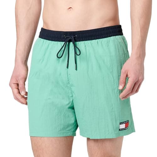 Image of Tommy Hilfiger Men’s Medium Drawstring Swim Shorts, Green (Fort Green), XXL