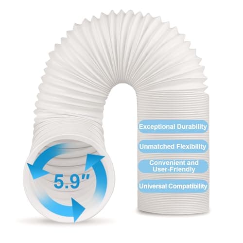 Image of Air Conditioner Hose, Diameter 5.12"/5.9" Air Conditioner Hose Extension for Air Conditioner Replacement Tubes, Air Conditioning Hose for Portable Air Conditioning Replacement Pipes(Φ-5.9"/L -59")