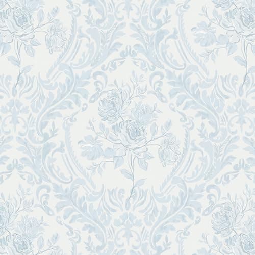 Image of CiCiwind Peel and Stick Wallpaper White Blue Floral Contact Paper 44×300cm Self Adhesive Wallpaper Removable Stick on Wallpaper Waterproof Vinyl Wrap for Living Room Bedroom Kitchen Wall Cabinets