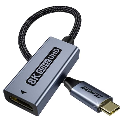 Image of BENFEI USB C to HDMI 2.1 Adapter (8K@60Hz, 4K@240Hz, Aluminum Shell, Nylon Braided) Compatible with iPhone 15/16 Pro/Max, MacBook Pro/Air 2023, iPad Pro, Surface Book 2 More