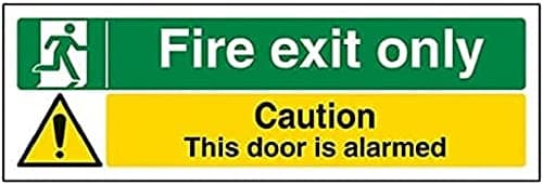 Image of V Safety Fire Exit - Fire Exit Only/Door Alarmed - 300 X 100mm