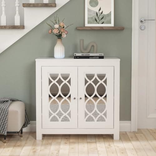 Image of Galano Alice 2 Door Shoe Cabinet – Modern White Standing Storage Unit & Organiser for Hallway, Entryway, Home, or Office
