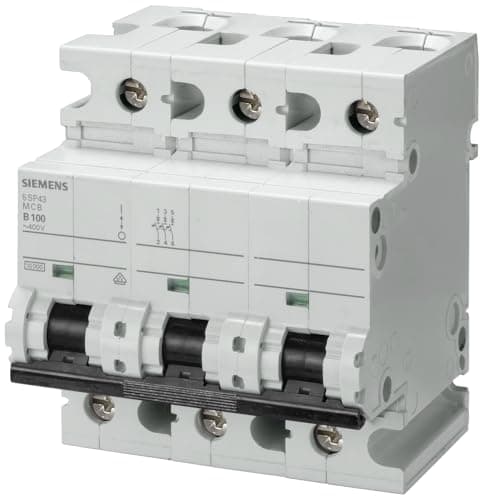 Image of Siemens 5SP4380-7 Circuit Breaker 400V 10KA, 3-Pole, C, 80A, D=70MM, White