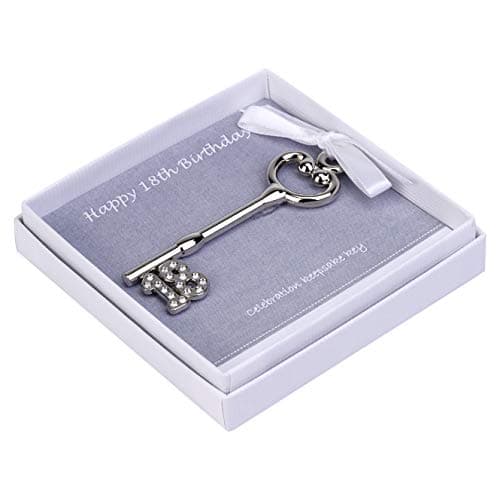 Image of 18th Birthday Metal Key in white presentation box